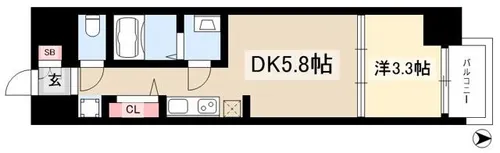 プレサンス ジェネ 新栄町駅前 葵【15階】の間取り