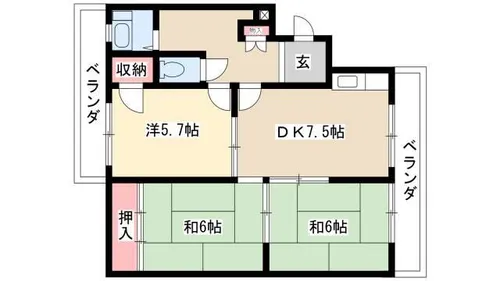 メゾン西町【203号室】の間取り