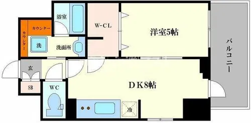 エステムコート北堀江【7階】の間取り