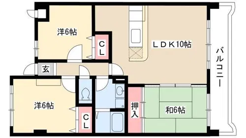 第2ヒルハイツ浅井【1階】の間取り