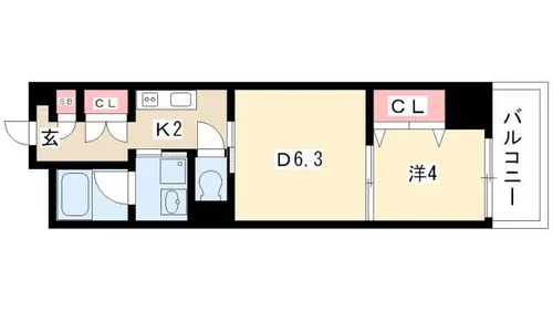 レジデンス上前津スクエア【0909号室】の間取り