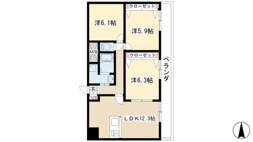 一社マサキビル88【4階】の間取り