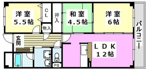 グレース若園【502号室】の間取り