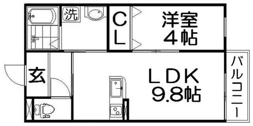 メゾン貞光Ⅴ【1階】の間取り