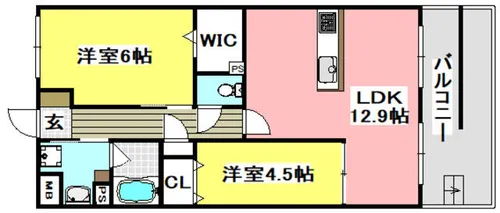 イニシオ山水【102号室】の間取り