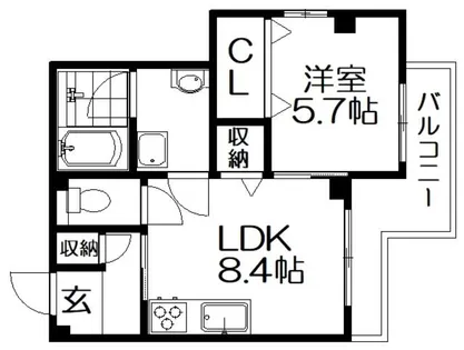 コンフォルタ楠葉【1階】の間取り
