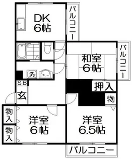 フリーディオ茄子作【3階】の間取り
