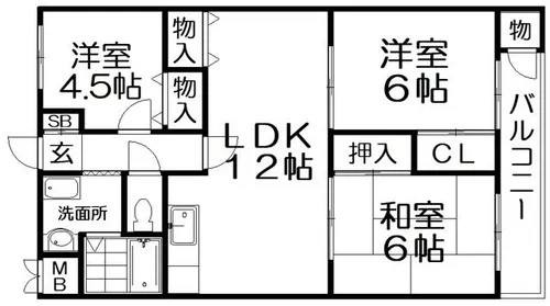 リバティー交北II【1階】の間取り