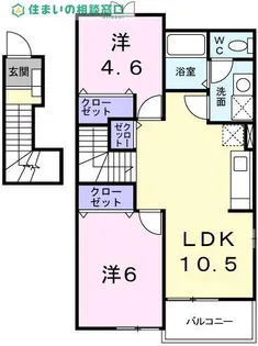 愛知県西尾市上矢田町寺前【アパート】の間取り