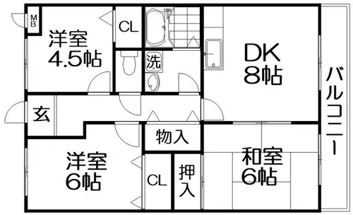フリーディオ山之上【1階】の間取り
