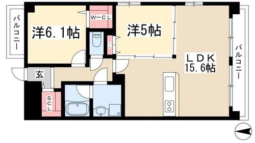 アントレッド原【201号室】の間取り