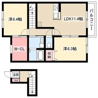 サンパレスⅠ.【2階】の間取り