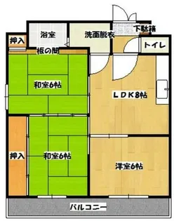 福岡県大野城市下大利1丁目【マンション】の間取り