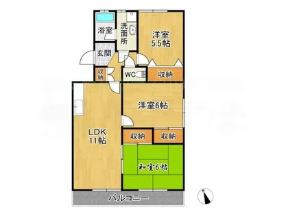 福岡県太宰府市五条4丁目【マンション】の間取り