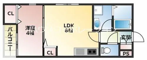 兵庫県尼崎市浜3丁目【アパート】の間取り