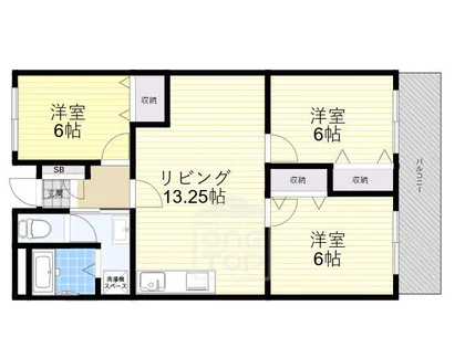 エザンス南茨木【1階】の間取り