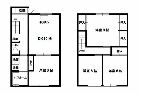 サザンコーポ笹渕【103号室】の間取り