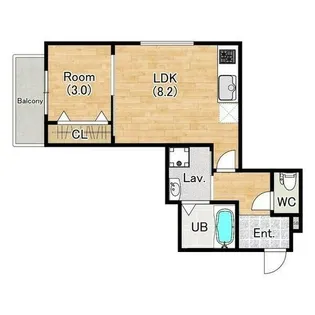 ティーテラス【2階】の間取り