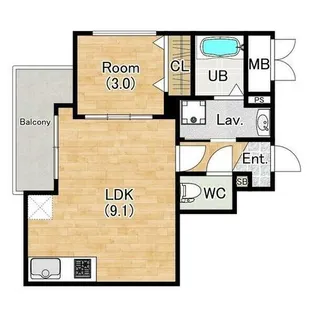 ティーテラス【4階】の間取り