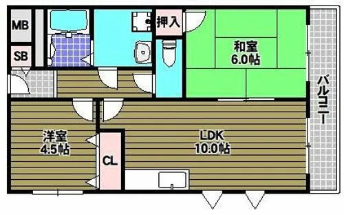 ヴィラ狭山【4階】の間取り