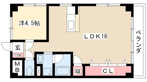 第3フクマルビル【7A号室】の間取り