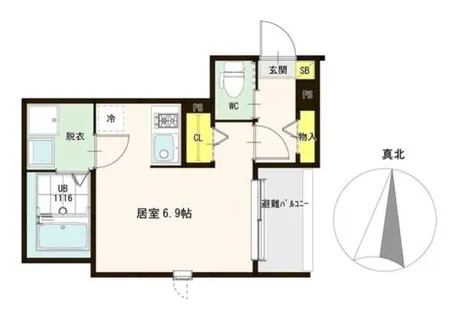 ハーモニーテラス三津屋南【1階】の間取り