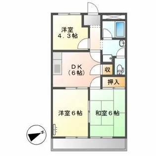 ハイツオータム【2階】の間取り