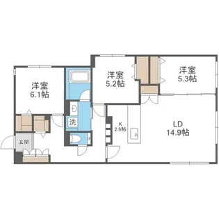 グレン山鼻【1階】の間取り