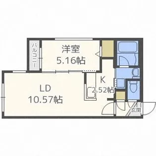 プランドールルノン北1条【3階】の間取り
