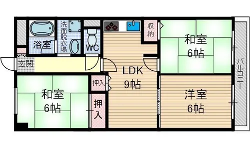 大阪府茨木市穂積台【マンション】の間取り