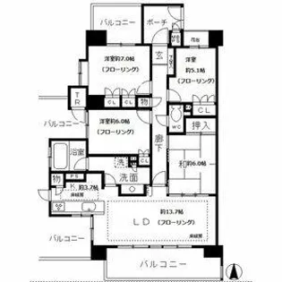 aLATO白壁東【6階】の間取り