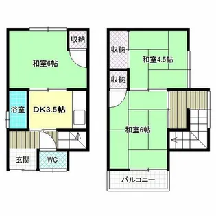 大阪府柏原市大県4丁目【一戸建】の間取り