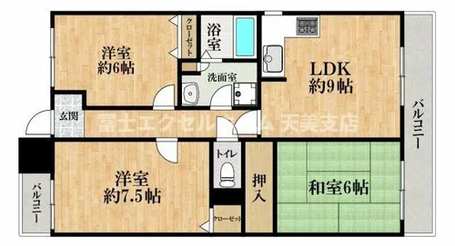 サザンピア泉北深井【3階】の間取り