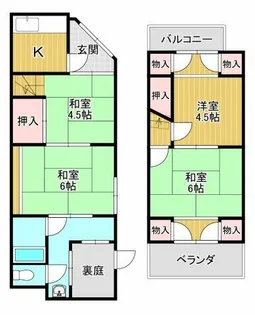 大阪府堺市西区鳳中町9丁【テラスハウス】の間取り