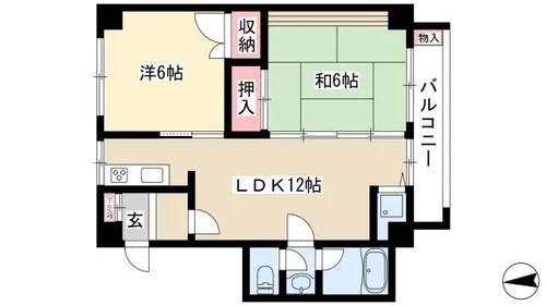 山添マンション【2階】の間取り