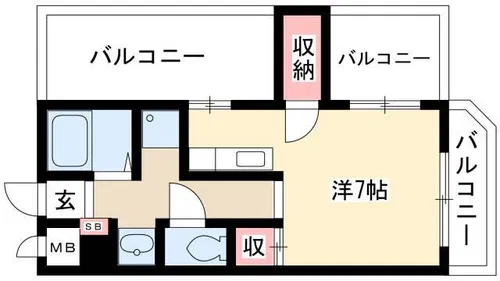 サンライズソブエ【7F号室】の間取り