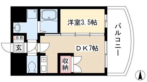パラシオン千代田【801号室】の間取り