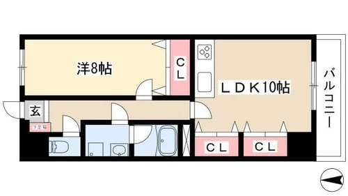 プログレスアサダ瓦町【403号室】の間取り