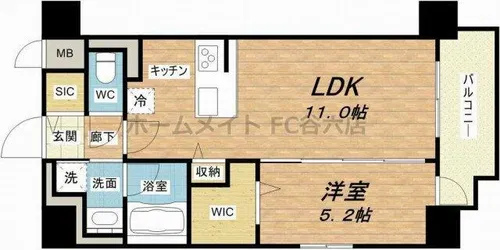 セレーナ・コンフォルト天神橋【6階】の間取り