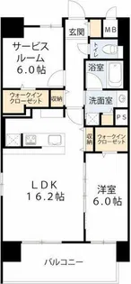 ラ フェリーチェ難波【6階】の間取り