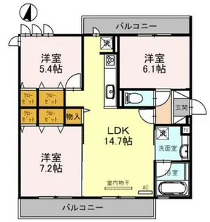 くおん嵯峨 東棟【2階】の間取り
