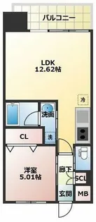 プレジオ三国EURO【2階】の間取り