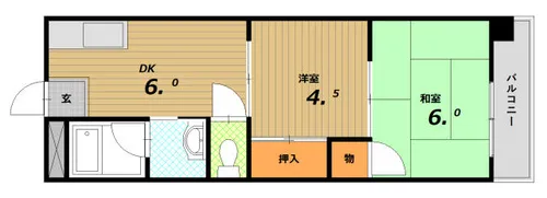 コーポサンルーツⅡ【4階】の間取り