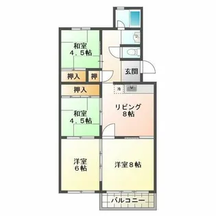 上高丸住宅1号棟【4階】の間取り