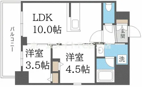 リヴェント難波ウエスト【9階】の間取り