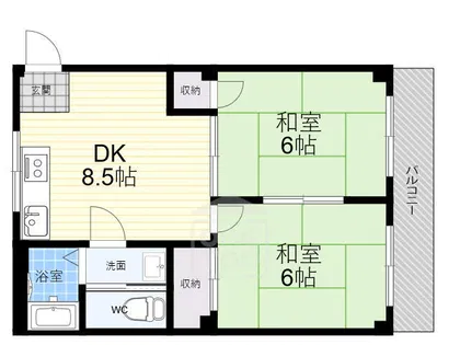 シャトーかわもと【1階】の間取り