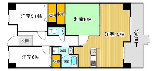 カルムフォーレ千里山【2階】の間取り
