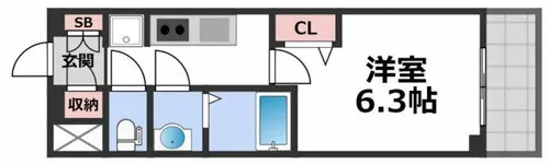 プレサンス谷町九丁目ディセオ【11階】の間取り