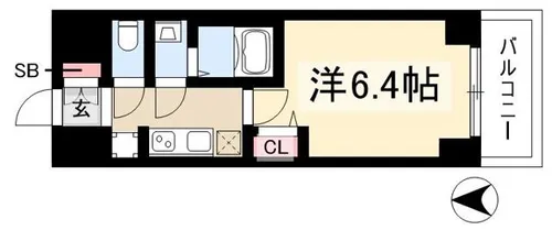 プレサンス広小路通今池【0402号室】の間取り