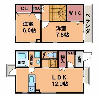 フォレストメゾン帝塚山【1階】の間取り